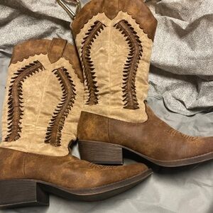 Brown and Tan Western Boots
